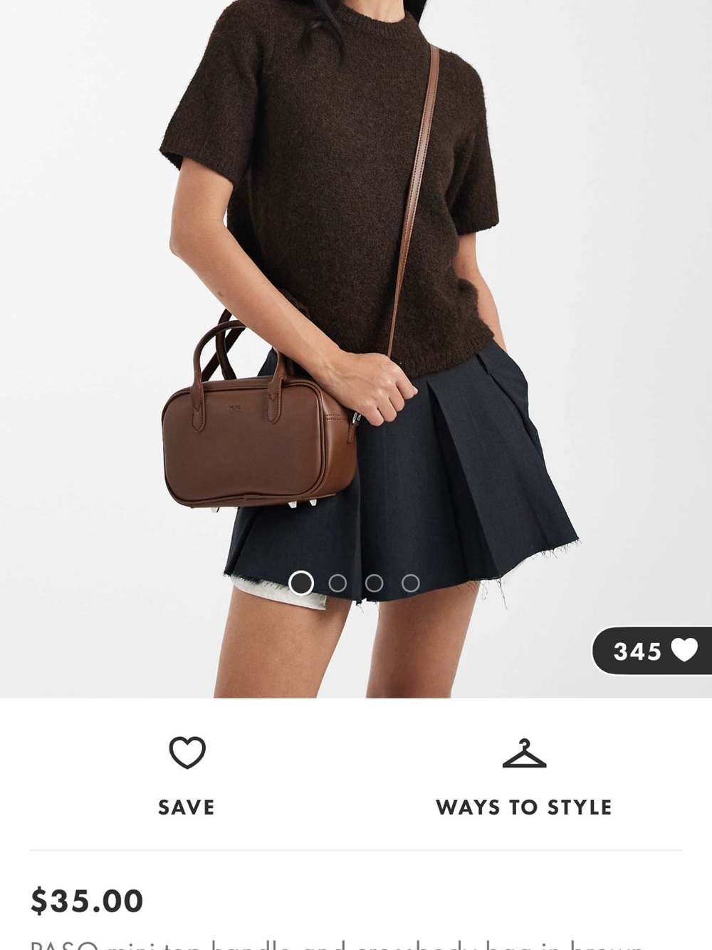 Brown Leather Mini Crossbody Bag - Compact Everyday Style